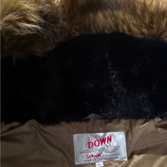 Schott Brooklyn Cotton Blend Down Filled Parka Black Large - Picture 9 of 12